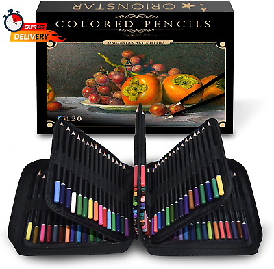 #ad Colored Pencils Set of 120 Colors with Zipper Case for Adult Artist Beginner V