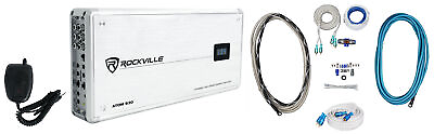 #ad Rockville ATOM S30 2400w 4 Channel Marine Amplifier w Volt MeterPA MicAmp Kit