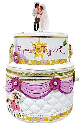 #ad NWT Danielle Nicole Disney Tangled Rapunzel And Flynn Wedding Cake Crossbody Bag