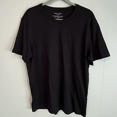 #ad Daniel Buchler Peruvian Pima Cotton Crew Neck T Shirt Size L Black Light