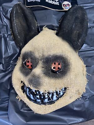 #ad Burlap Bunny Mask Halloween Mask Creepy Scary Killer Rabbit Plastic Mask
