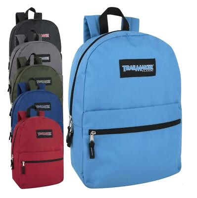 Lot of 24 Wholesale Trailmaker Classic 17 Inch Backpacks in 6 Assorted Colors
