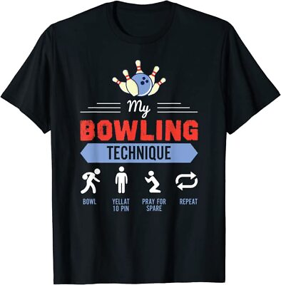 #ad My Bowling Technique Bowling Funny Bowler Gift Classic T Shirt M 3XL