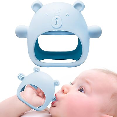 #ad Silicone Baby Mitten Teething Chew Toy Anti Drop Teether Glove BPA Free Biting