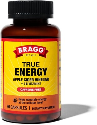 #ad Bragg Apple Cider Vinegar True Energy 90 Capsules 6 B Vitamins – Caffeine Free