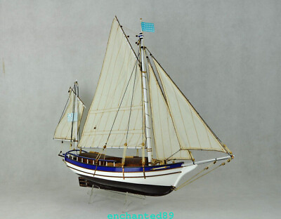 #ad Spray Boston Sailboat Scale 1 30 666 mm Wood Model Ship Kit Yuanqing