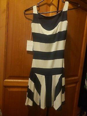 #ad Nadia Tarr Striped Mini Dress Size M NWT