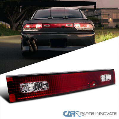 #ad Fit 89 94 240SX S13 Hatchback Red Clear Trunk Tail Light Rear Center Lamp