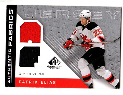 #ad Patrik Elias DUAL GAME USED JERSEYS NEW JERSEY DEVILS 2007 08 SP Game Used Auth