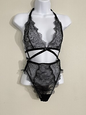 #ad Victoria Secret Lingerie Size Small Black amp; Lace Strappy Women#x27;s Sexy