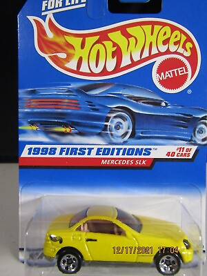 #ad Hot Wheels 1998 First Editions Yellow Mercedes SLK #18530 Collector #646