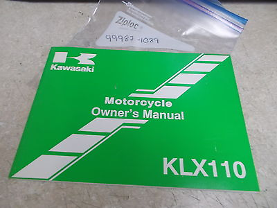 #ad OEM Kawasaki Motorcycle Owners Manual 78 Pages 2001 KLX110 99987 1089