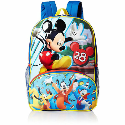 Disney 16quot; Backpack Kids School Toy Gift Book Bag Mickey Pluto Donald Duck Goofy $20.19