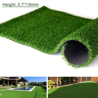 #ad 4x11ft Artificial Fake Synthetic Grass Rug Garden Landscape Lawn Carpet Mat Turf