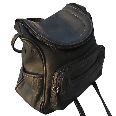 #ad Multi Sac Womens Black Backpack Purse Handbag Faux Leather