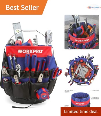#ad Durable Tool Bag for 5 Gallon Buckets 51 Pockets Lightweight amp; Waterproof