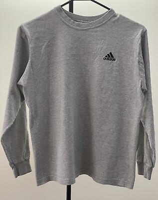#ad Adidas Youth Medium Gray Long Sleeve Shirt