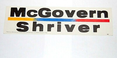 #ad #x27;72 GEORGE MCGOVERN SHRIVER BUMPER STICKER campaign pin pinback button president