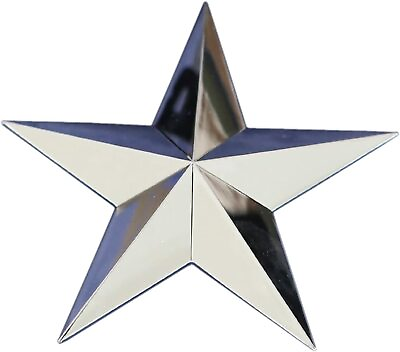 #ad MULL 3.5quot; Five Point Star 3d Auto Emblem 90mm Chrome