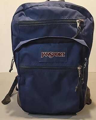 #ad JanSport JS0A3P57 15 inch Cool Student Backpack Navy Blue EUC