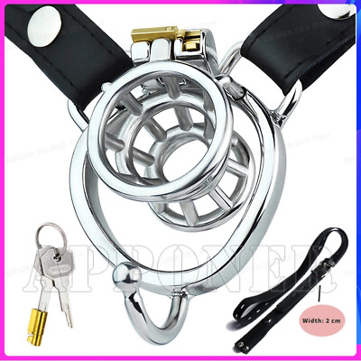 #ad New Held Type Chastity Cage Anti Stainless Steel Chastity Device The Glans Cage