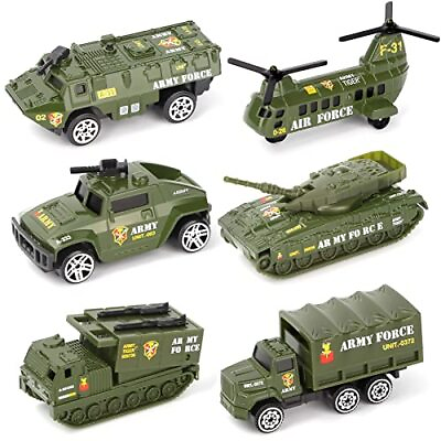 #ad Diecast Military Vehicles Army Toy Mini Pocket Size Play Models Truck Tanks H...