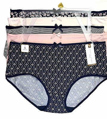 #ad ADRIENNE VITTADINI Women 5 Pair Brief Underwear Panty 9271 Polyester Blend Sz 2X