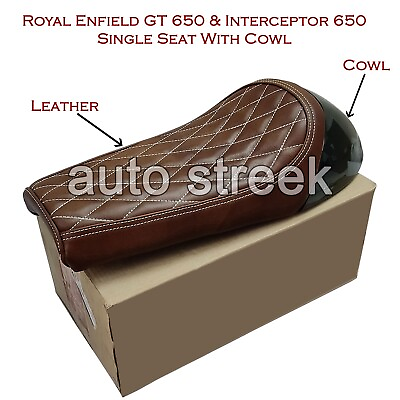 #ad Fit For Royal Enfield GT amp; Interceptor 650 D11 Leather Single Seat amp; Green Cowl
