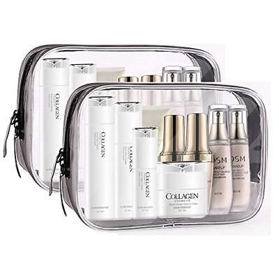 #ad Clear Travel Bags For Toiletries and Cosmetic 2pcs TSA Approved Clear