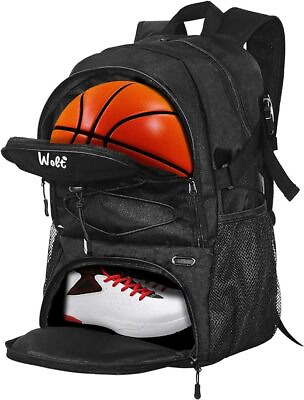 #ad WOLT Oxford Basketball Backpack Large Sports Bag with Soccer Volleyball Gym