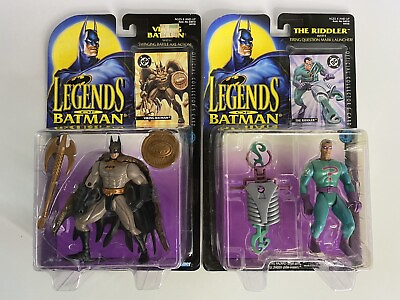 #ad Kenner Legends of Batman VIKING BATMAN RIDDLER Action Figure Lot Of 2 NEW MOC