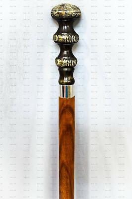 #ad Antique brass Knob Head Designer handle Vintage Style wooden walking stick Cane