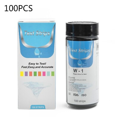 #ad 100PCSWater Total Hardness Test Strips Quick And Easy Testing Kit 0 425 PPM