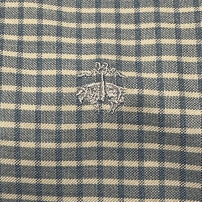 #ad Brooks Brothers 1818 Mens Shirt Plaid Long Sleeve Button Non Iron Large Blue