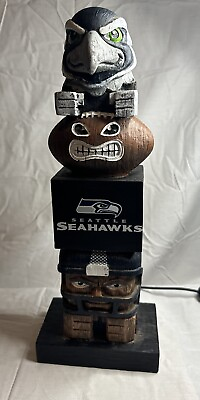 #ad Seattle Seahawks Tiki Totem Pole Garden Statue