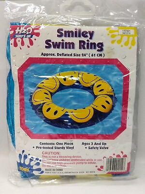#ad H2O Surf#x27;s Up Smiley 24quot; Swim Ring Tube NOS