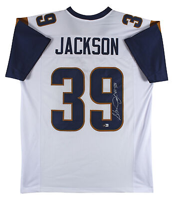 #ad Steven Jackson Authentic Signed White Pro Style Jersey Autographed BAS Witnessed