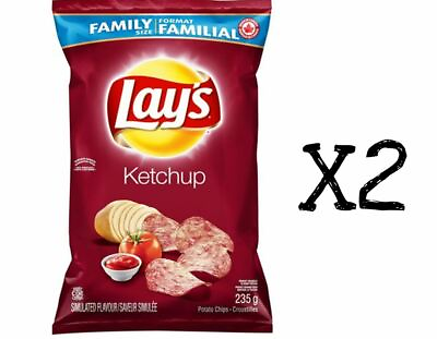#ad Lays Ketchup Chips Large Family Size 235g x2 Bags From Canada Fresh New