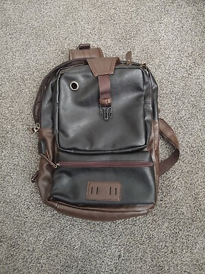 #ad Travel Chest Backpack PU Leather Men Sport Bags Male Color Black and Brown