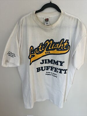 #ad VTG Late Night With Jimmy Buffett Party Bus Shirt 2XL Alpine 2001