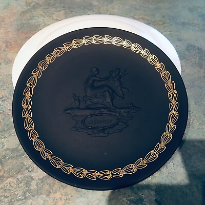 #ad 1971 Wedgwood Plate quot;Motherquot; Black with Gold Leaf