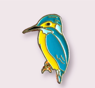 #ad bird pin badge enamel kingfisher badge animal brooch enamel bird pin 1 pc