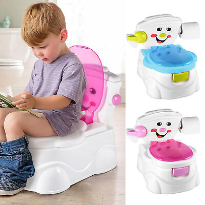 #ad 3 in 1 Toddler Kids Potty Training Toilet w Backrest Baby Little Stool Blue Pink