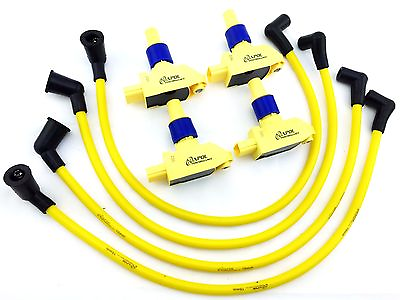 #ad 04 11 MAZDA RX8 COILS RX 8 IGNITION COIL PACKS amp; 10MM PERFORMANCE PLUG WIRE SET