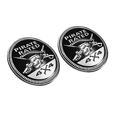 #ad 2PCS 3D Pirate Rated 4x4 Hawaii Emblem Metal Badge For Wrangler Cherokee JK JL