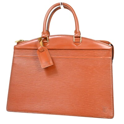 #ad LOUIS VUITTON LV Logo Riviera Hand Bag Epi Leather Brown France M48183 63EA549