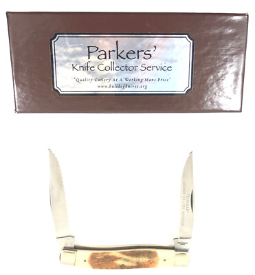 #ad Parker Brand Muskrat Rancher Pocket Knife Serrated Edge With Box 1263 MX