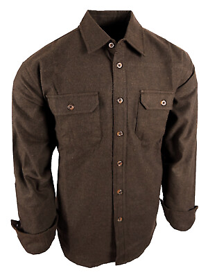 Chamois Shirt Mens Flannel Thick Rugged Work Stretch Button Pocket True Fit $26.95