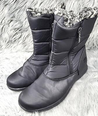 #ad Totes Women#x27;s Jenny Side Zippers Easy On Snow Slush Boots Size 9M Black