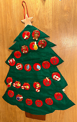 #ad L’Art De Chine Fabric Hanging Advent Countdown Calendar Christmas Tree